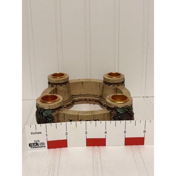Fioretti Hope Advent Wreath Candle Holder Glitter Pine Cone Edge 6” Square - Picture 6 of 9
